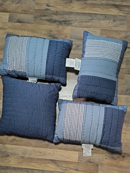 Signature by Levi Strauss Other - Signature by Levi Strauss Blue Patchwork Quilted Accent Pillows - Set of 4